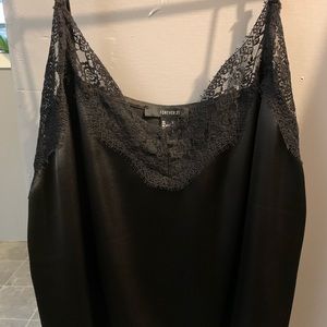 F21 Lace Satin Tank
